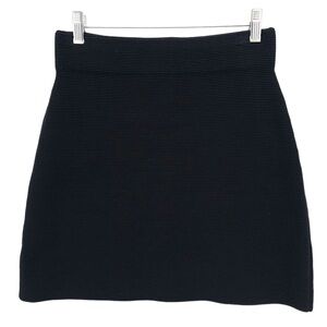Zara Black Ribbed Knit Mini Skirt